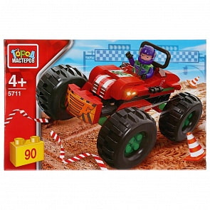 Конструктор из серии Ралли: Джип с большими колесами и фигуркой, 90 деталей (Город мастеров, 5711-AA)
