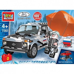 Конструктор Lada 4x4 c парашютистом 54 детали (Город мастеров, 7282-CY)