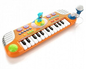 Пианино «Маша и медведь» на батарейках, со световыми эффектами и танцующим медведем (Играем вместе, 2002-Nlsim)