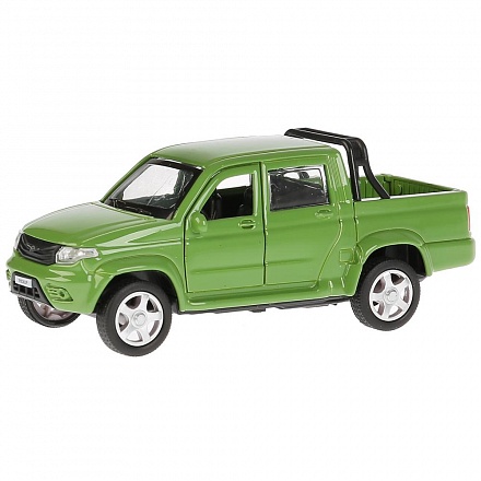 Пикап Uaz Pickup, зеленый, 12 см, открываются двери, инерционный механизм 