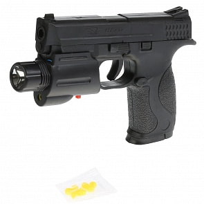 Пистолет с лазерным прицелом, фонарем и пульками (1B01548)