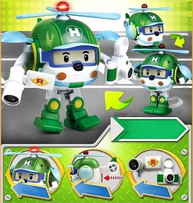 Poli Robocar. Трансформер Хэли со светом и аксессуарами (Silverlit, 83096)
