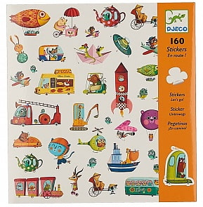 Набор наклеек – В дорогу. 160 штук (Djeco, 08844k)