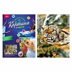 Раскраска по номерам Снежный тигр (Lori, Ркн/ф-216)