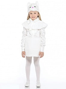Костюм карнавальный - Кошка белая, размер 28 (Батик, 109-110-56)