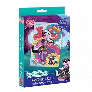 Мозаика из серии Алмазные узоры - Энчантималс. Сейдж Скунси и Кейпер, 10 х 15 см (Оригами, 04730)