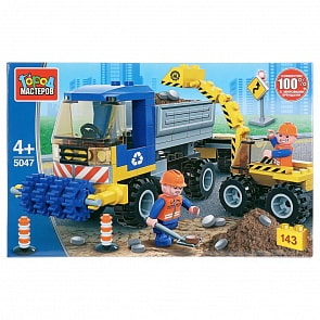 Конструктор - Дорожные работы, с фигурками, 143 детали (Город мастеров, 5047-UU)