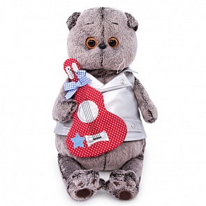 Мягкая игрушка – Басик в жилете с гитарой, 19 см (Budi Basa, Ks19-104)