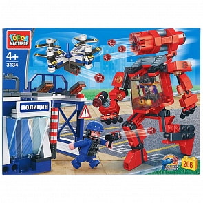 Конструктор Атака робота на полицейский участок, 266 деталей (Город мастеров, 3134-KK)