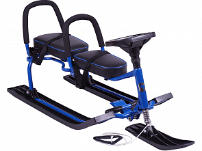 Снегокат 503 Twins Baby разборный для двоих, с двумя складными спинками, синий (Барс, 7654)