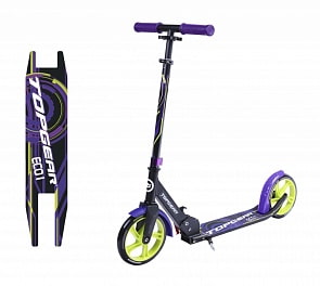Самокат двухколесный Eco I, PU колеса, складные ручки, подножка (Topgear, Т59741)