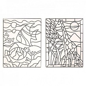 Набор витражных трафаретов - Макси - Аквариум, жираф (Amos, 23868)