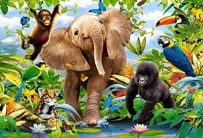 Пазл Castorland 40 деталей maxi, Малыши из джунглей (Castorland, C40-040124)