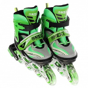 Раздвижные ролики Next со светом размер 29-32 в сумке зеленые (Next, C28004-29-32-GREEN)