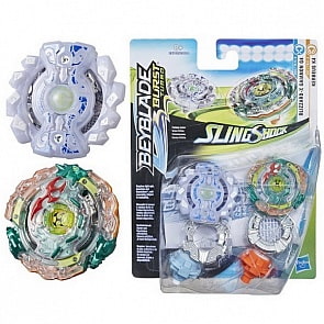 Набор из 2 волчков BeyBlade Burst Слингшок - Blizzard-X Gaianon G4 & Kerbeus K4 (Hasbro, e4745-e4604)