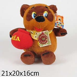 Озвученная мягкая игрушка - Винни Пух с горшком меда, 20 см (Мульти-пульти, V85108/20S6sim)