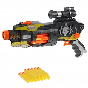 Оружие с мишенью и мягкими пулями на присосках, звук (B1678817)