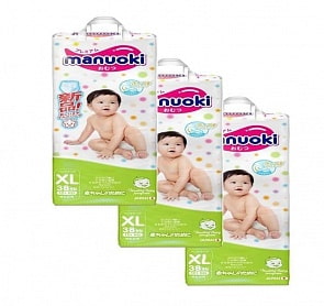Подгузники трусики размер XL, 12 кг +, 3 пачки по 38 шт (Manuoki, JPM003-3)