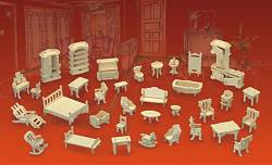 Сборная деревянная модель - Гарнитур (Wooden Toys, P077) - миниатюра