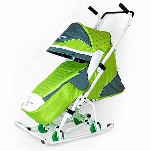 Санки-коляска Скользяшки - Мозаика, салатовый-серый-белый (RT, 6158RT)