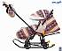 Санки-коляска Snow Galaxy Luxe, Скандинавия, коричневая, на больших мягких колесах c сумкой и муфтой  - миниатюра №4