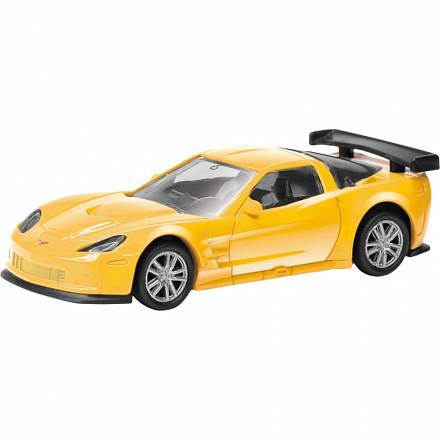 Машина металлическая RMZ City - Chevrolet Corvette C6-R, 1:64, цвет черный / желтый 