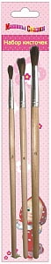 Набор кисточек «Маша и Медведь» 3 штуки (Росмэн, 28907ros)