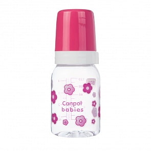 Бутылочка для детей до 3 лет в наборе с соской молочной силиконовой, 120 мл, розовый (Canpol babies, 11/820_250930056) 
