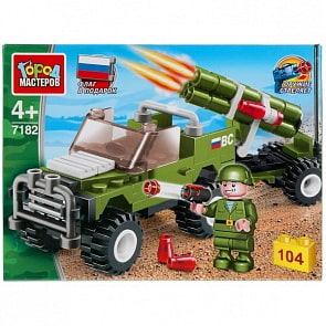 Конструктор Джип с зенитной установкой 104 детали (Город мастеров, 7182-JS)