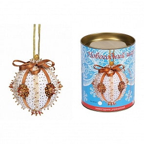 Шар новогодний из пайеток – Нежность, крем-брюле (Волшебная мастерская, ШП-07)