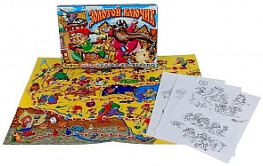 Настольная игра-ходилка – Золотой Ключик, сказка + раскраска (Игр и Ко, 5866 ИГРИКО)