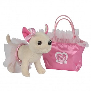 Плюшевая собачка Chi Chi Love - Чихуахуа - Балерина с сумочкой, 20 см (Simba, 5897401)