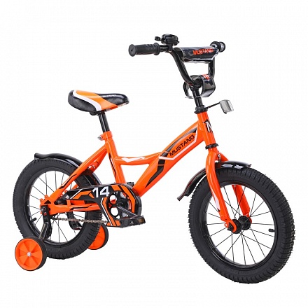 Велосипед детский 14' gw-тип со звонком и страховочными колесами оранжево-черный 