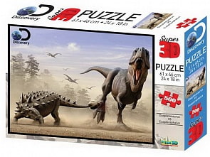 Пазл 3D 500 - Дасплетозавр против эвоплоцефала (Prime 3D, 10331-SBM)