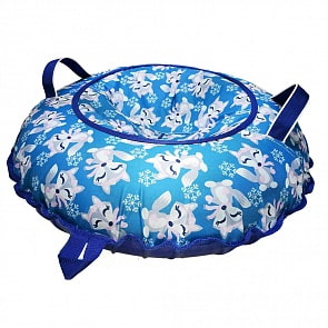 Санки надувные Тюбинг Oxford - Лисички на синем, автокамера, диаметр 110 см  (RT, 7360rt)