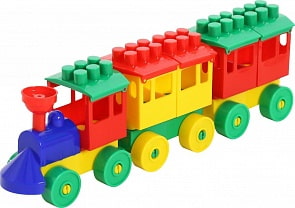 Конструктор - Паровоз с двумя вагонами (Полесье, П-2044)