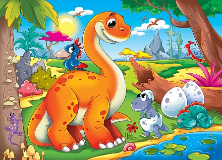 Макси-пазлы Смешные динозавры, 15 элементов 