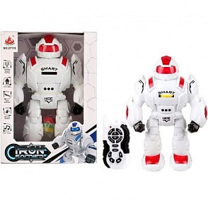 Робот на р/у, ИК-управление, сенсорное управление, стреляет м/дисками 10 штук, свет и звук (Наша игрушка, 27115)