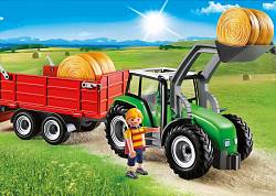 Игровой набор – Ферма: Большой трактор с прицепом (Playmobil, 6130pm) - миниатюра