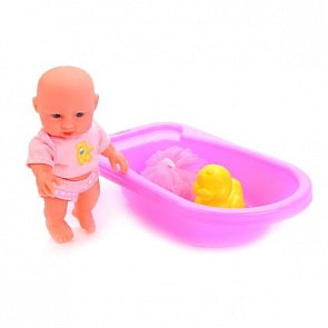 Пупс Карапуз  с ванночкой - Искупай меня, 16 см (Карапуз, 222-H-RUsim)