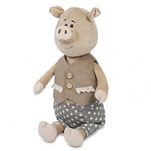 Мягкая игрушка - Кабан Вася в жилетке, 22 см. (Maxitoys, MT-MRT031802-22)