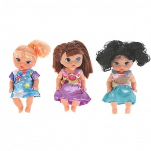 Кукла в розовом шаре с аксессуарами, 6 видов платьев, 13 см (Карапуз, SIM001-RU)