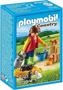 Ферма - Женщина с семейством кошек (Playmobil, 6139pm)