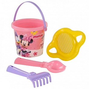 Набор Disney Минни №2: ведро малое с наклейкой, ситечко-цветок, совок №2, грабельки №2 (Полесье, 66565)