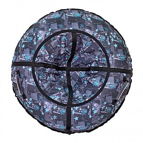 Санки надувные тюбинг дизайн - Серое звездное небо, диаметр 105 см. (RT, 6173RT)