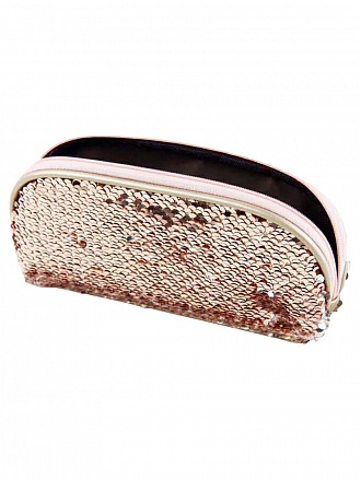 Пенал с блестками, цвет – золотистый 