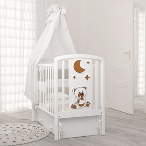 Кровать детская Angela Bella К-2002-30м Жаклин, белый (Angela Bella, AB-К-2002-30м_белый)