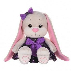 Зайка Jack&Lin в фиолетовом платьице со пайетками, 20 см (MaxiToys, JL-251-20)