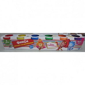 Пальчиковые краски - Фиксики, 6 штук (Multiart, 650FP-FIXsim)