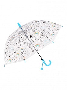 Зонт-трость – Небесный Единорог, прозрачный купол, голубой (МихиМихи, MM07438)